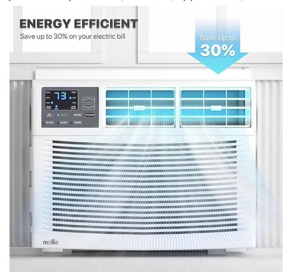 Mollie 12,000 BTU Smart Window Conditioner with wi-fi Connected, Window AC Unit