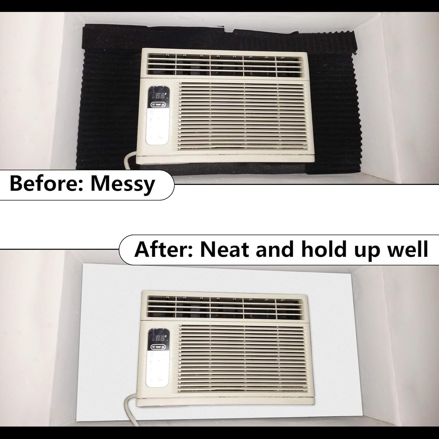 BJADE’S Window Air Conditioner Side Insulated Foam Panel, One-piece Full Surr…
