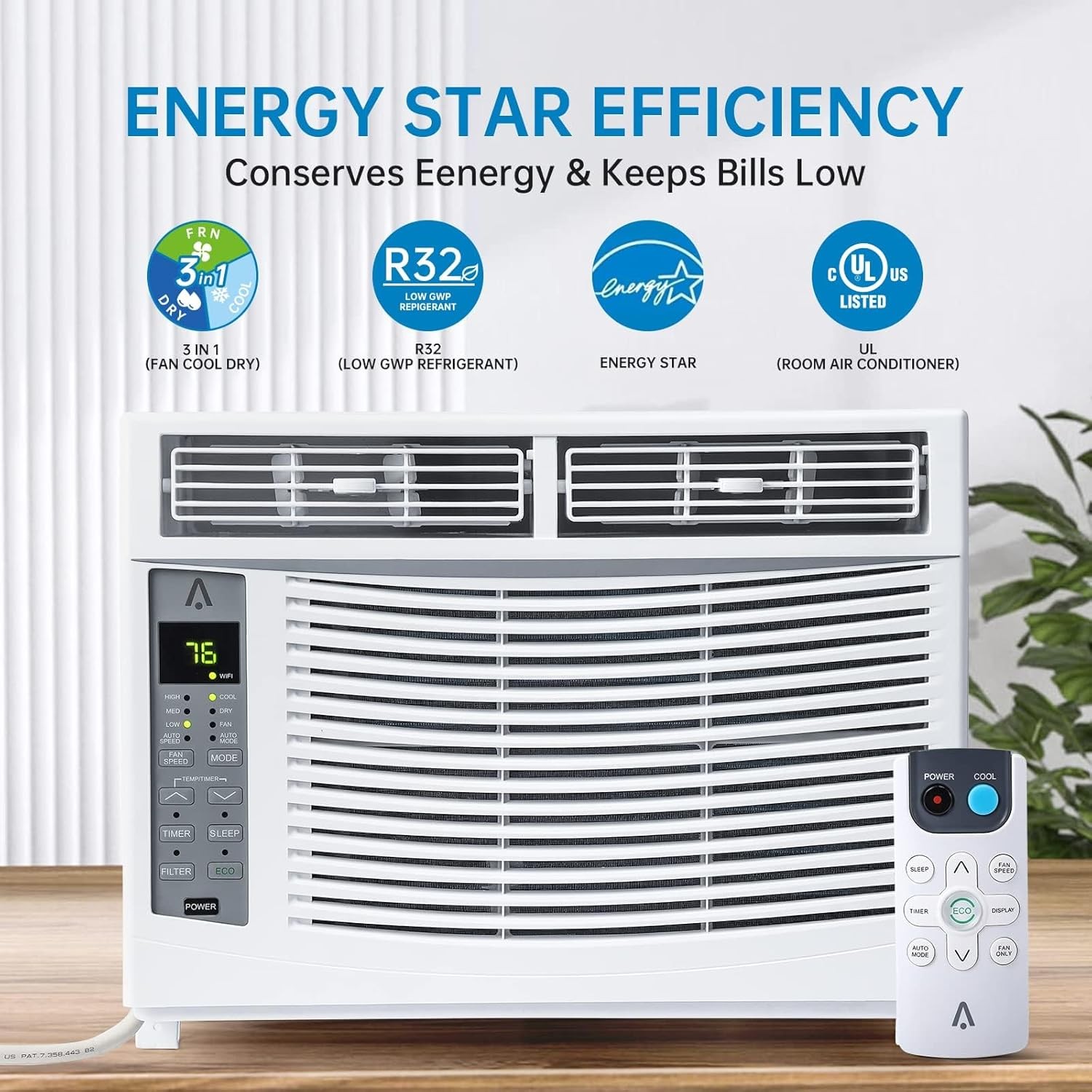 6000-12000 BTU Window Air Conditioner AC Unit w/without WiFi App Remote Control