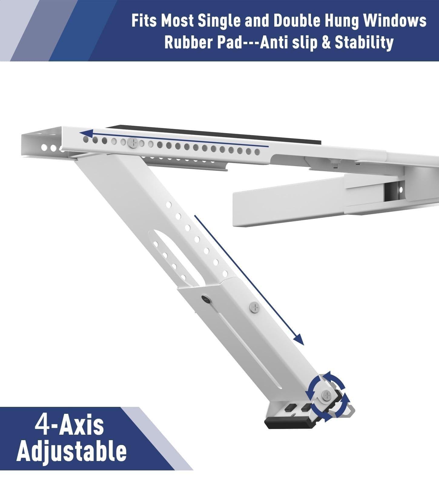 Heavy Duty AC Support Bracket for Windows – No Drill, Fits Single/Double-Hung, H
