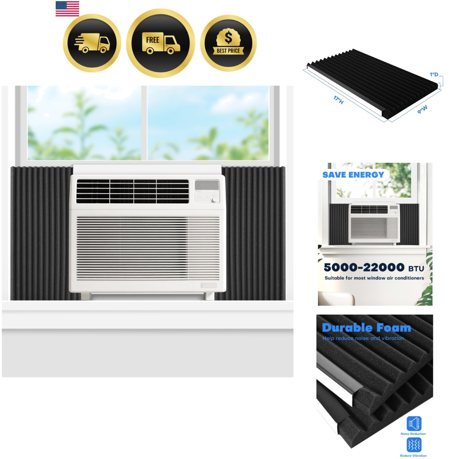 2 Pack Window Air Conditioner Side Panels, Ac Window Seal Kit Window Well Ac …
