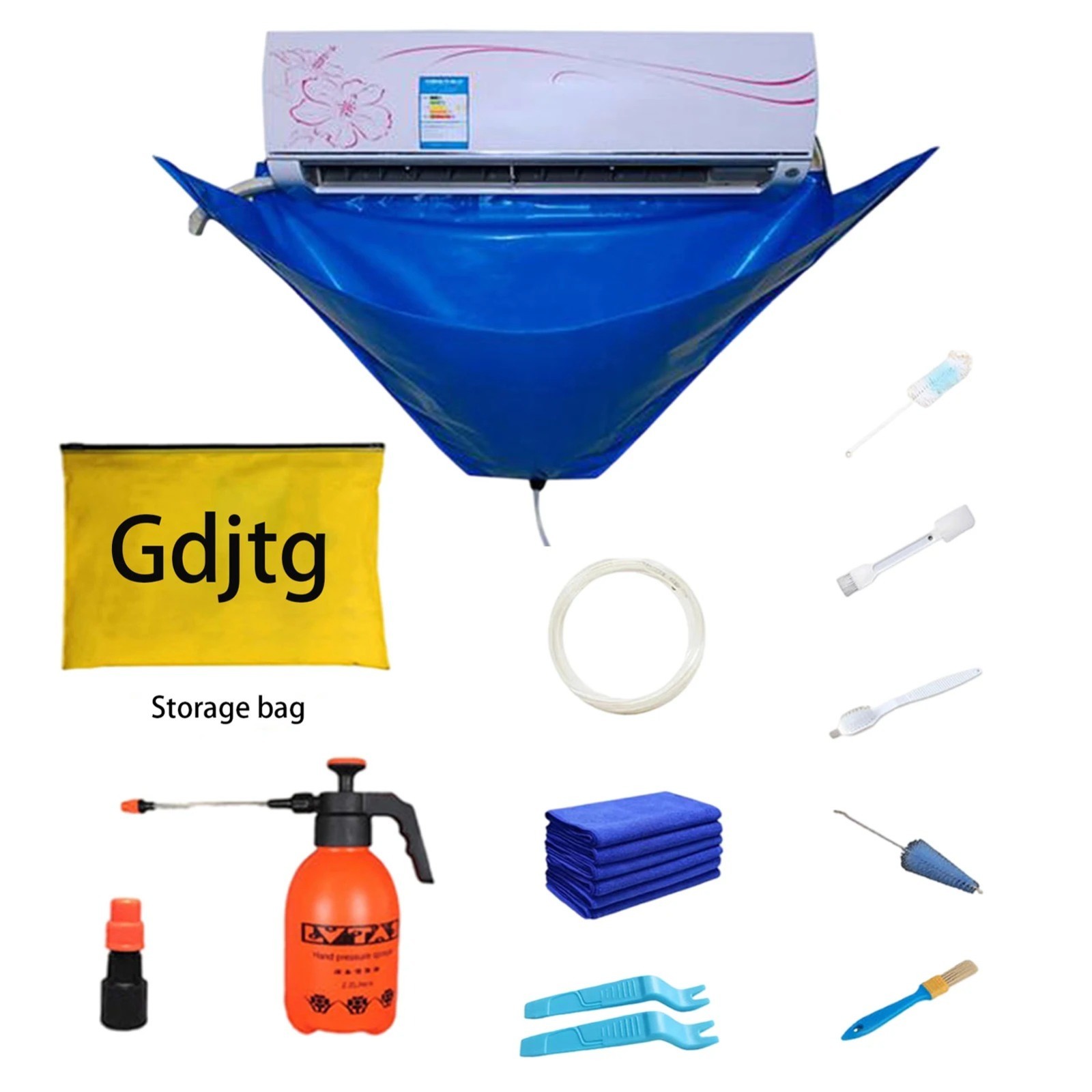 15pc Air Conditioner Cleaning Cover Kit With Clean Tools Waterproof Dust 118cm