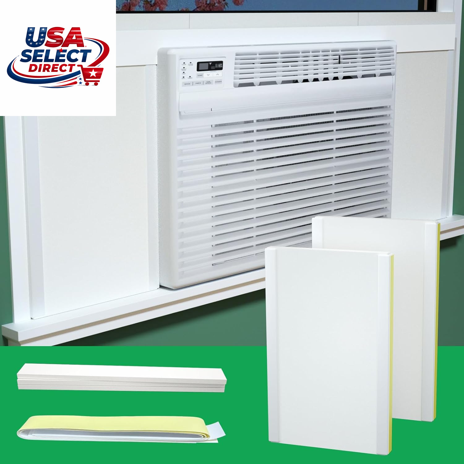 Window Air Conditioner Insulation Foam Panel Kit with Pressure Strips