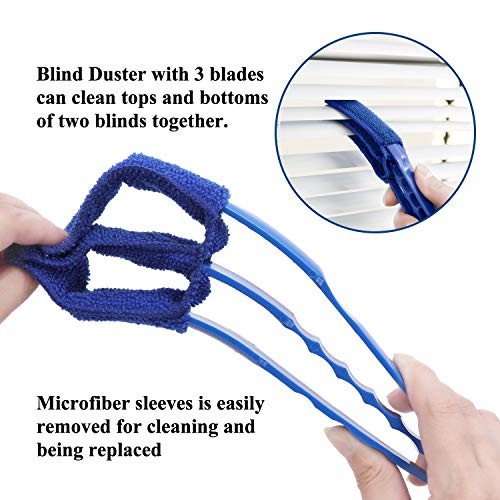 Window Blind Cleaner Duster Brush with 5 Microfiber Sleeves – Blind Cleaner