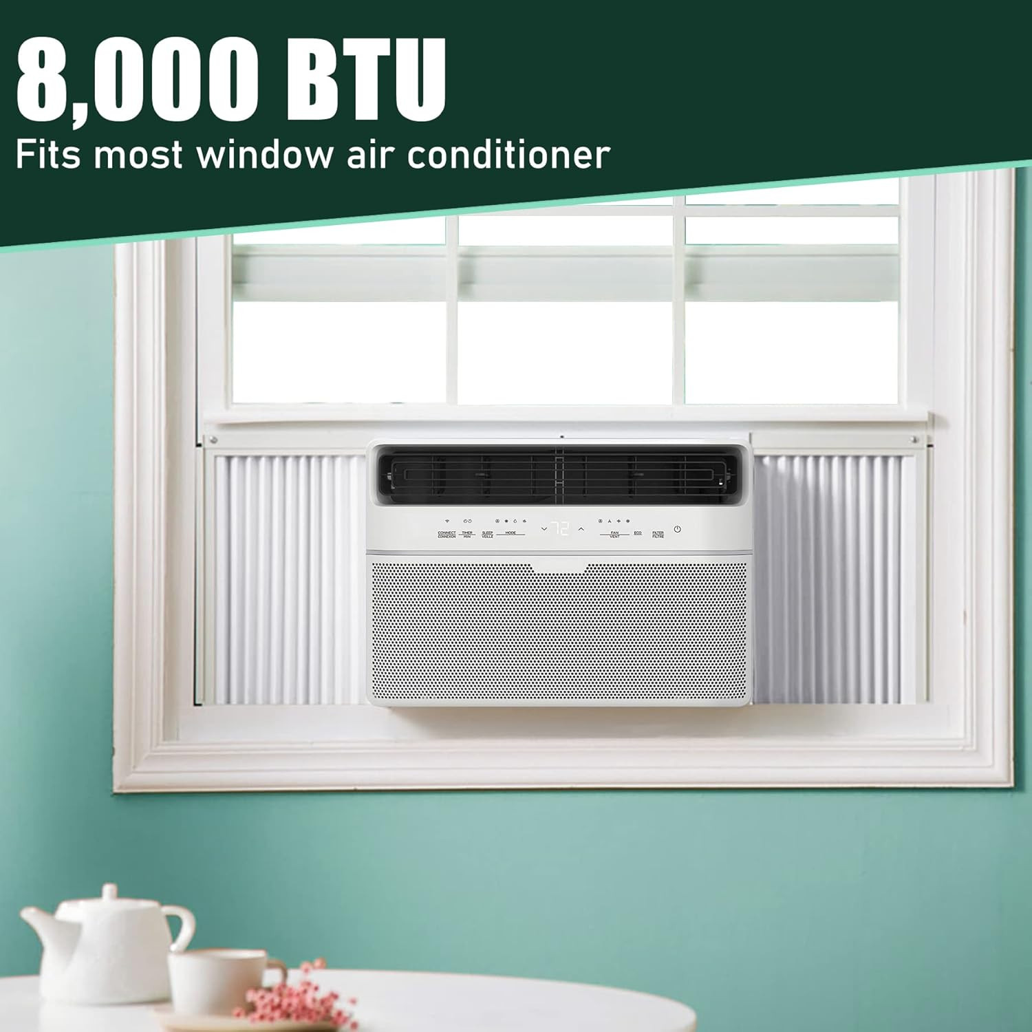 Window Air Conditioner Side Panels with Frame, Adjustable Insulation AC Side Pan