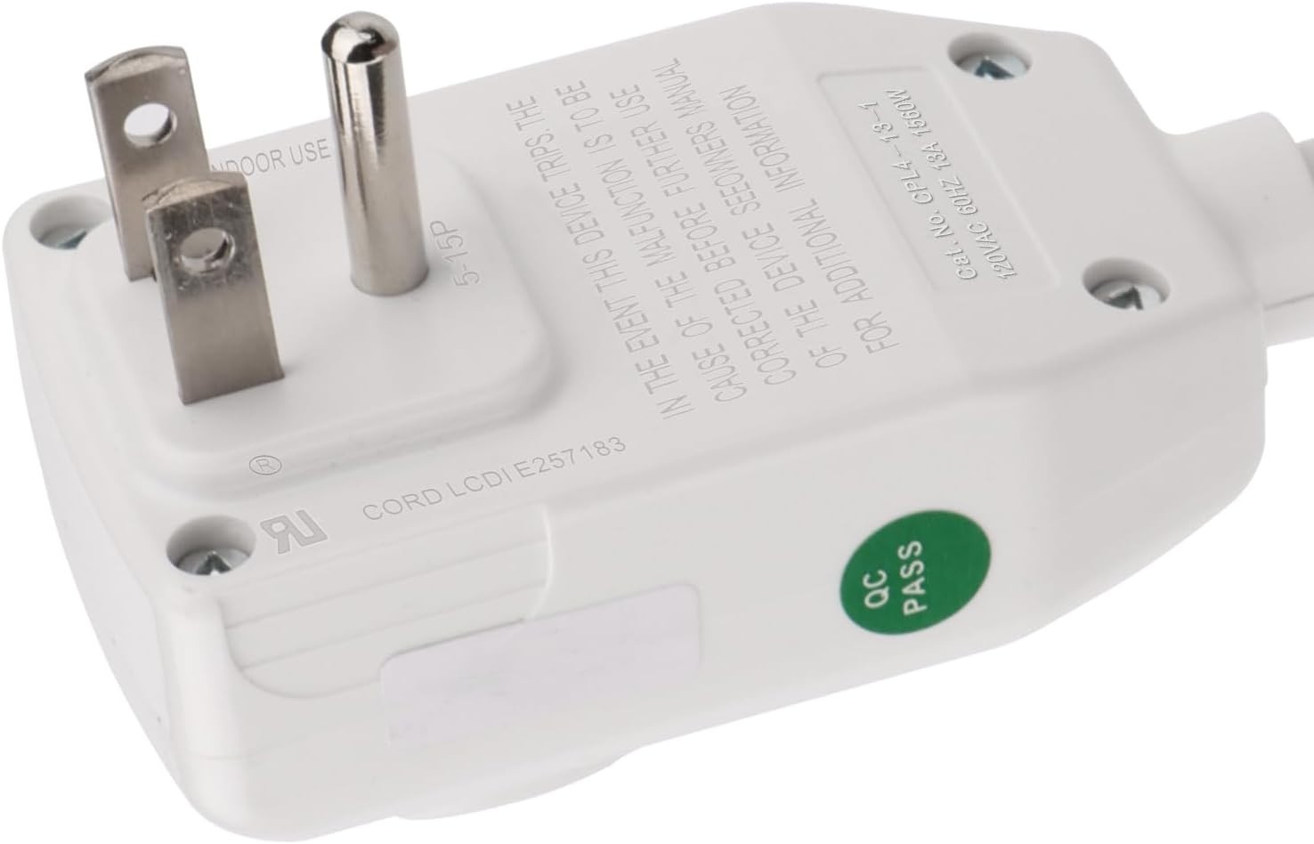 LCDI Power Cord 7.5FT 120V 13A 1560W