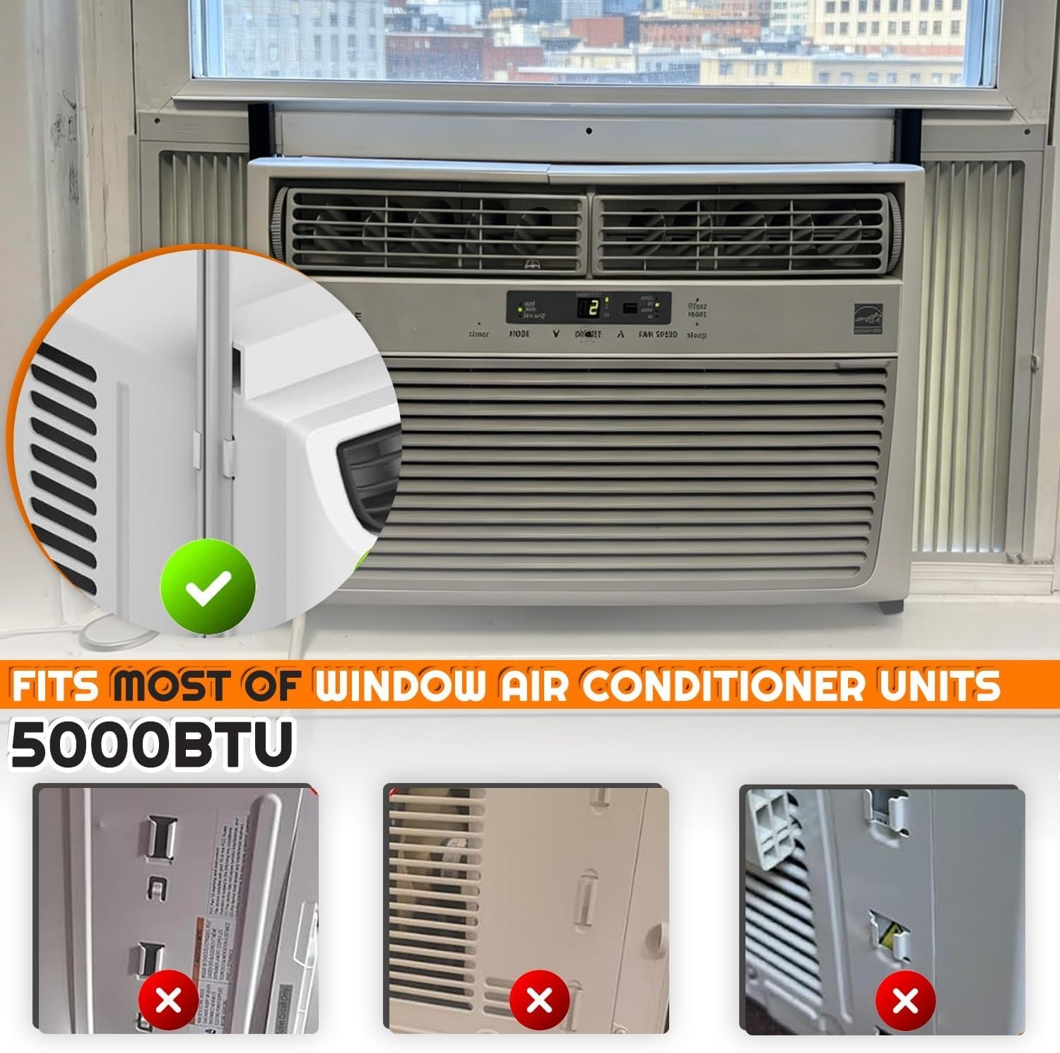Window Air Conditioner Side Panel with Frame | Universal Window AC Accordion …