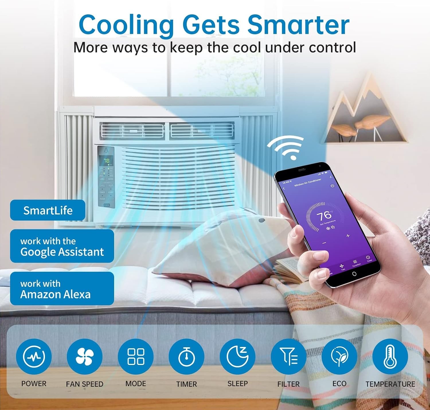 6000-BTU Window Air Conditioner Up to 250 Sqf | Remote Control, Cool & Fan Fu…