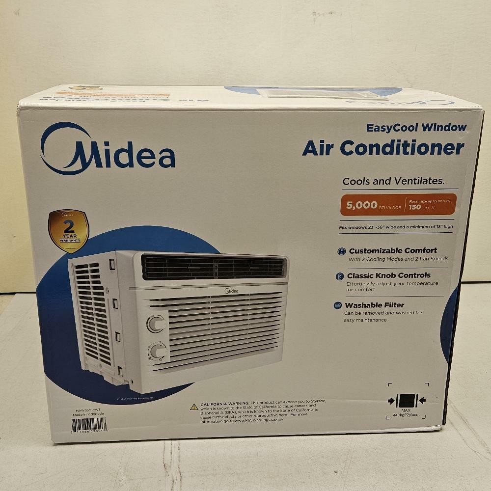Midea 5,000 BTU Window Air Conditioner, Cools 150 Sq. Ft. Reusable Filter/Remote