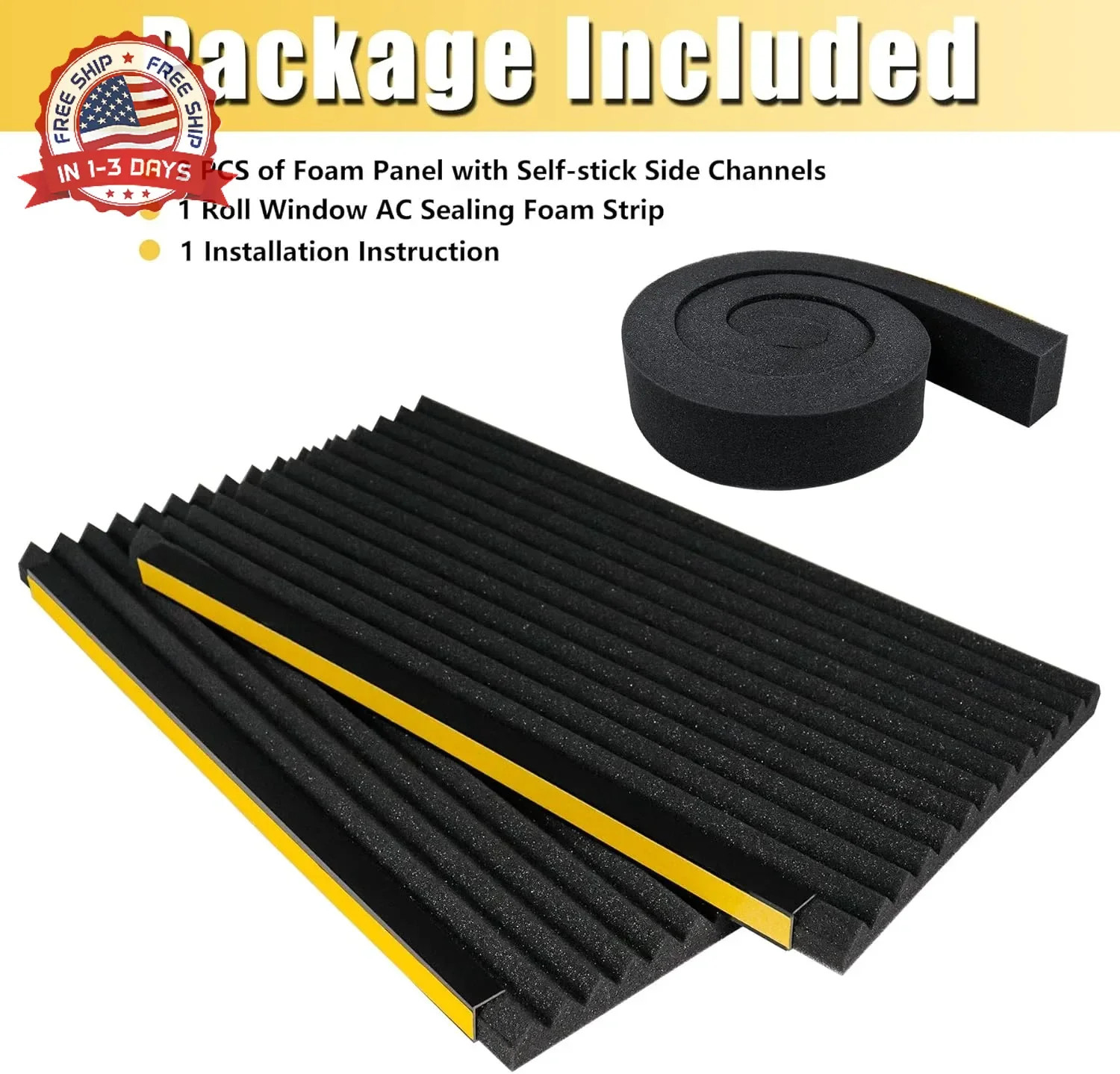 Window Air Conditioner Foam Insulated Panels, 17″ H x 9″ W x 7/8″ T Window AC Si