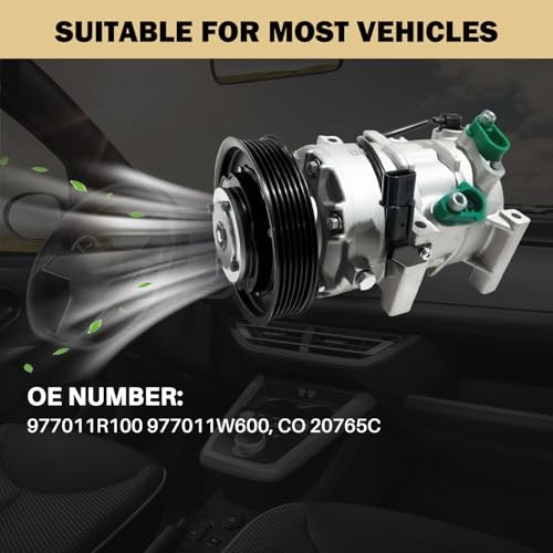 Air Conditioner AC Compressor with Clutch Fits forAccent 1.6L 2012-2017, Rio