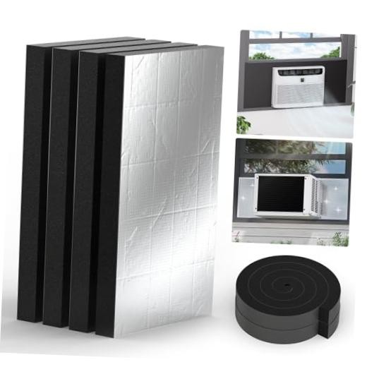 4 Pcs Window Air Conditioner Insulation Foam Panels, 17 x 9 x 1 Inch AC