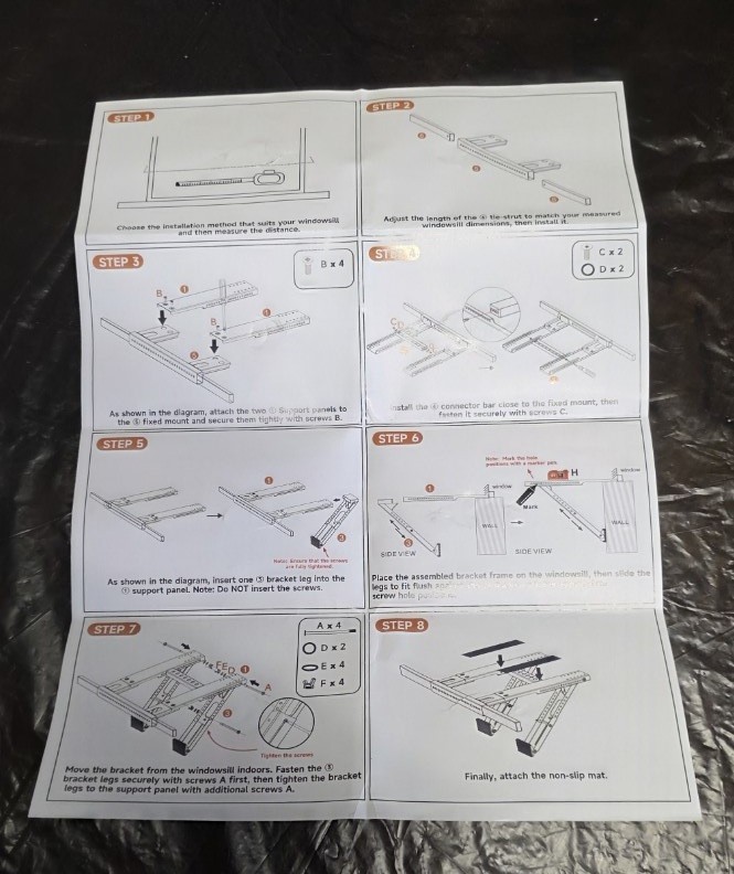 WEETALL Air Conditioner Support Bracket No Drill: Heavy Duty 350lbs, Adjustable