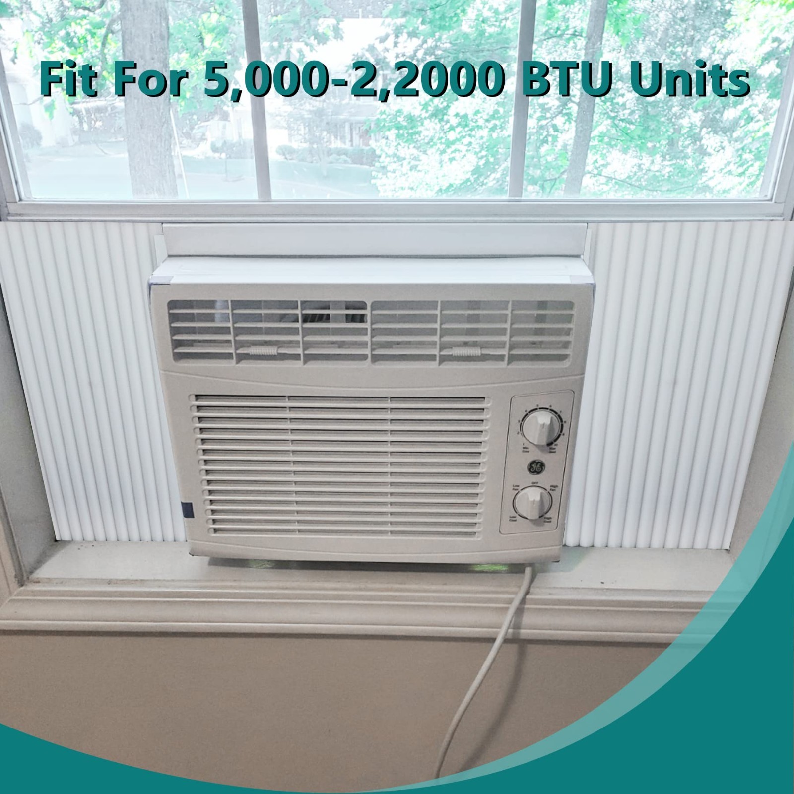 Window Air Conditioner Insulation Foam Panels Kit, 17″x9″x7/8″, Energy Saver, Wh
