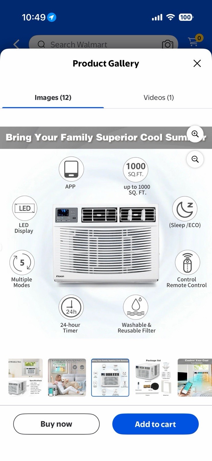 18000 BTU Window Air Conditioner with Remote, WIFI AC Unit & Heater Combo, 230V