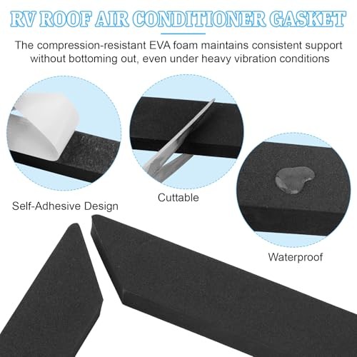 14″ x 14″ Universal RV Roof Air Conditioner Gasket, Replaces 25071 RV AC Black