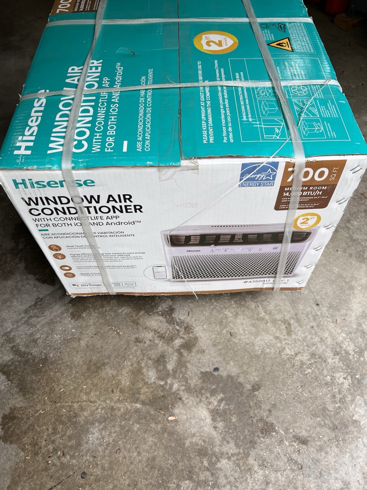700 SqFt Hisense (14000BTU, 115-Volt) Wi-Fi Window Air Conditioner AW1422CW1W