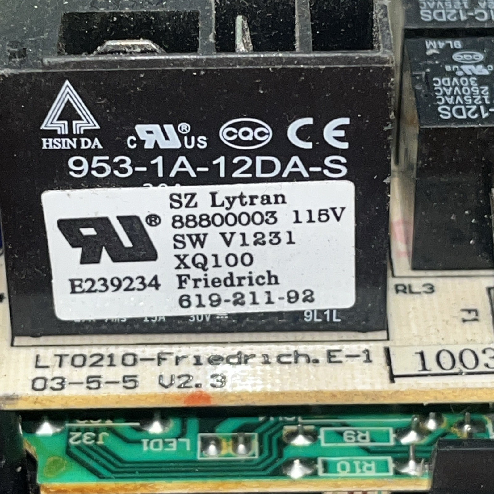 Friedrich 619-211-98 88800048 Panel Control Board