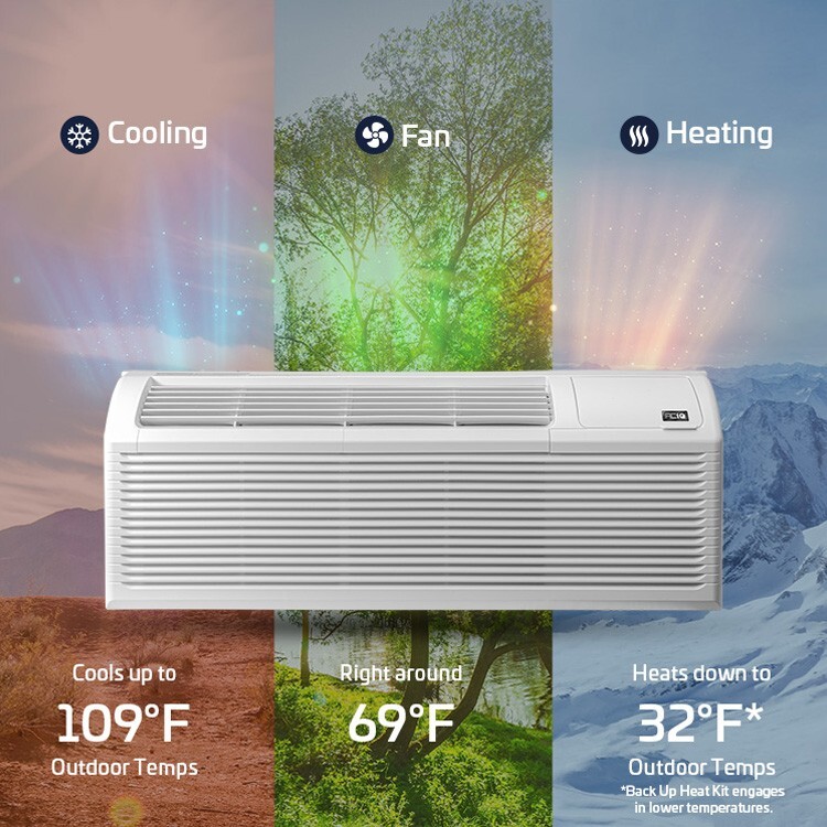 ACiQ 12000 BTU PTAC Heat Pump Air Conditioner Unit & 3.5kW Electric Heater – R32