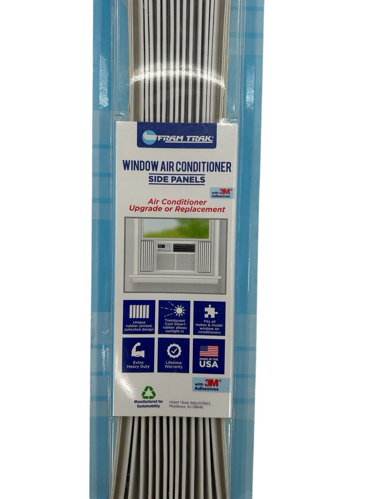 Fram Trak Adhesive Replacement Window Air Conditioner Side Panels, 19″ H x 12″ W