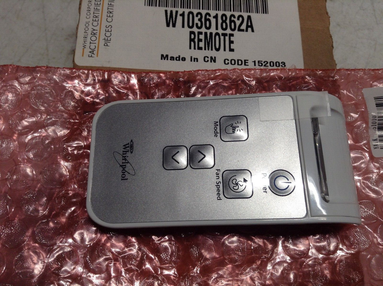 Whirlpool OEM W10361862A / WPW10361862A Air Conditioner Remote