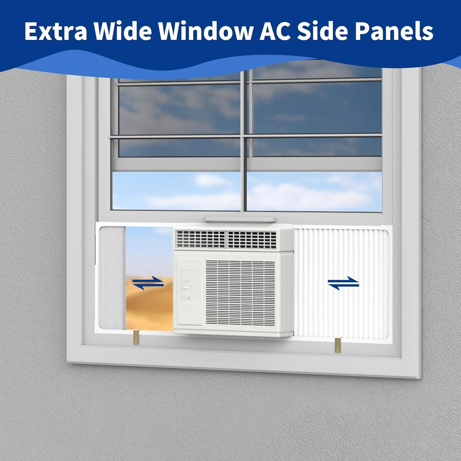 Window Air Conditioner Side Panel with Adjustable Frame, Universal Window AC Acc