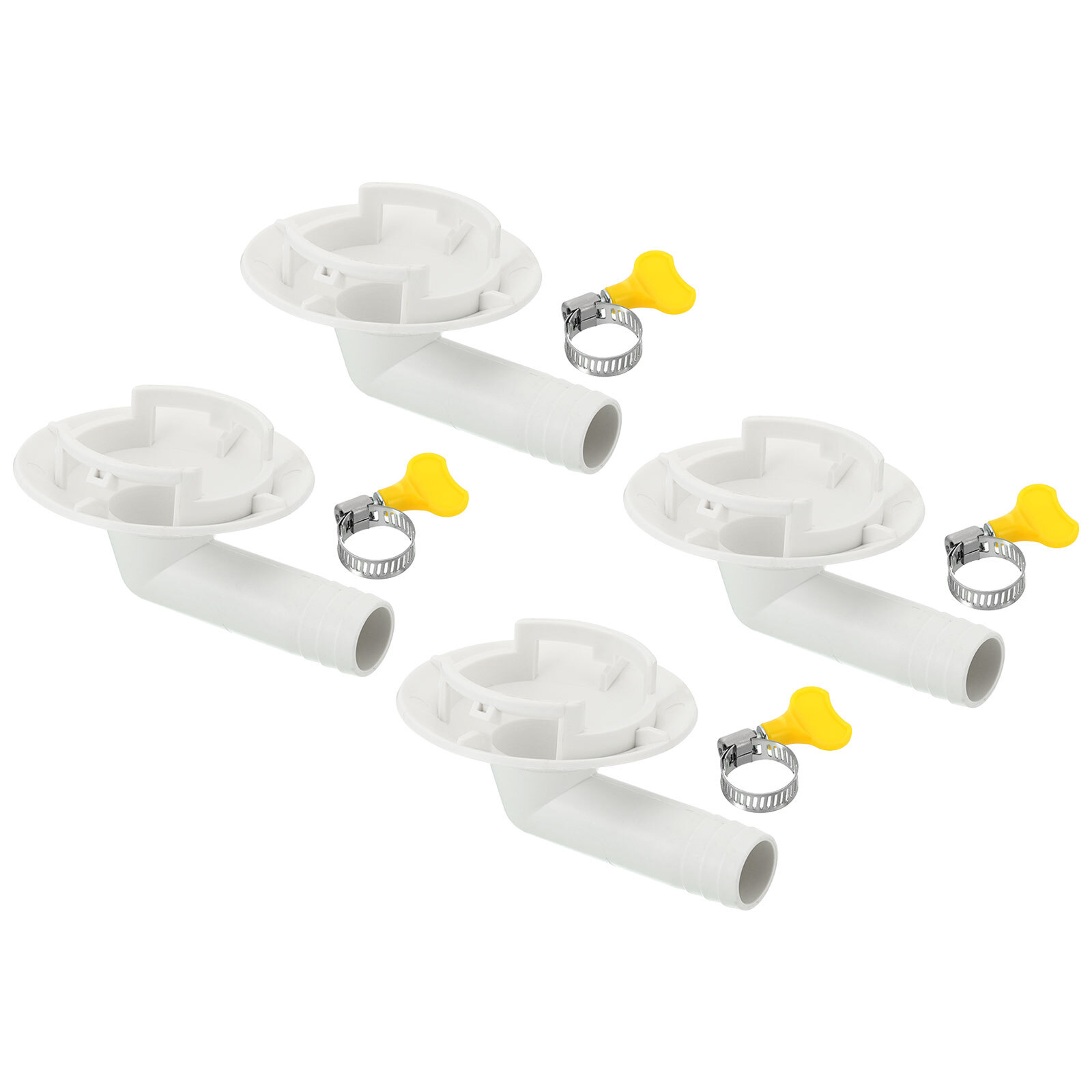 4pcs 42mm Air Conditioner Drain Hose Connector with Clamp, White Style 1