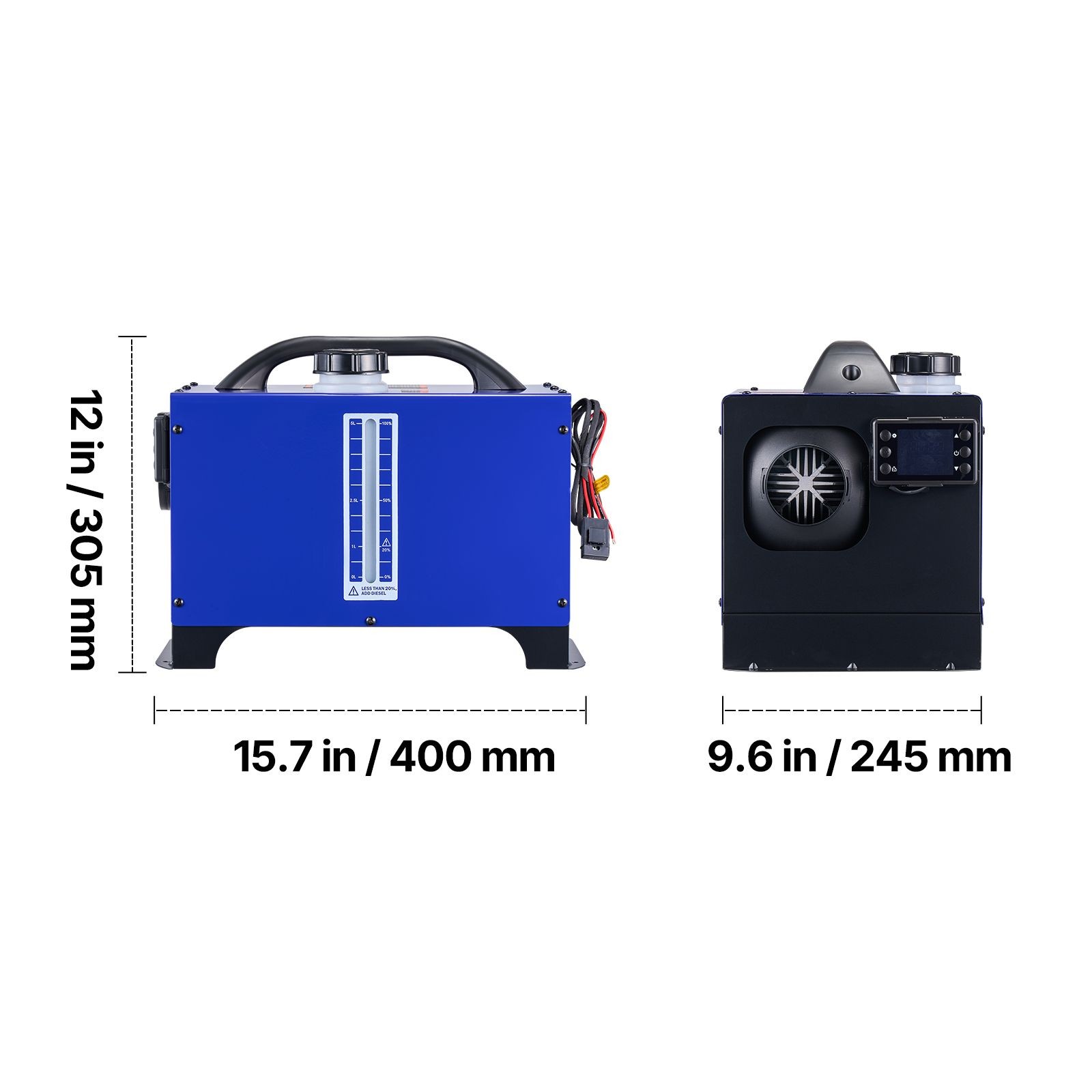 8KW 12V/ 24V Portable Diesel Air Heater with Remote, LCD, 1.3 Gal Tank for RV