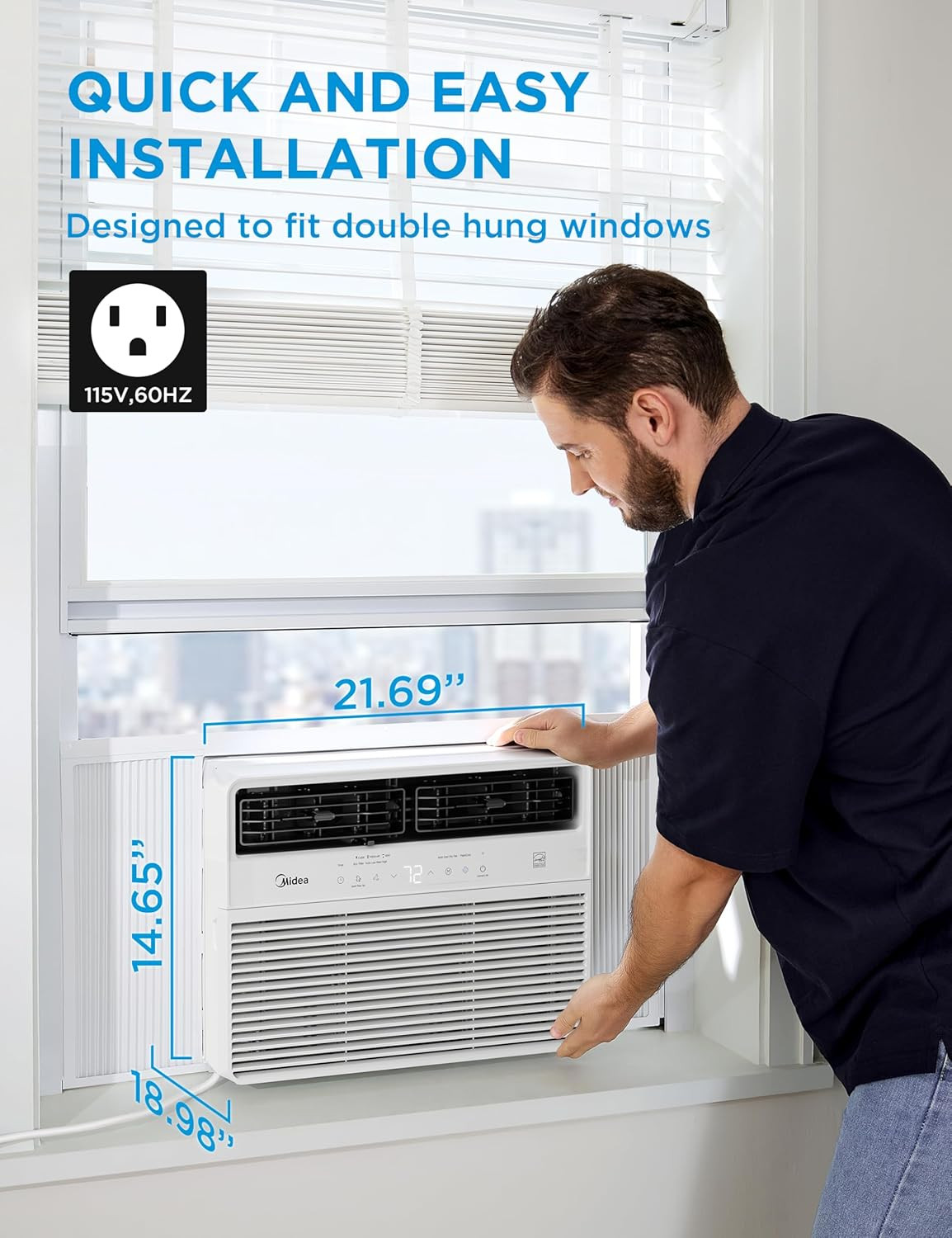 Midea 14,000 BTU Smart Inverter Window Air Conditioner with APP, Alexa Control,