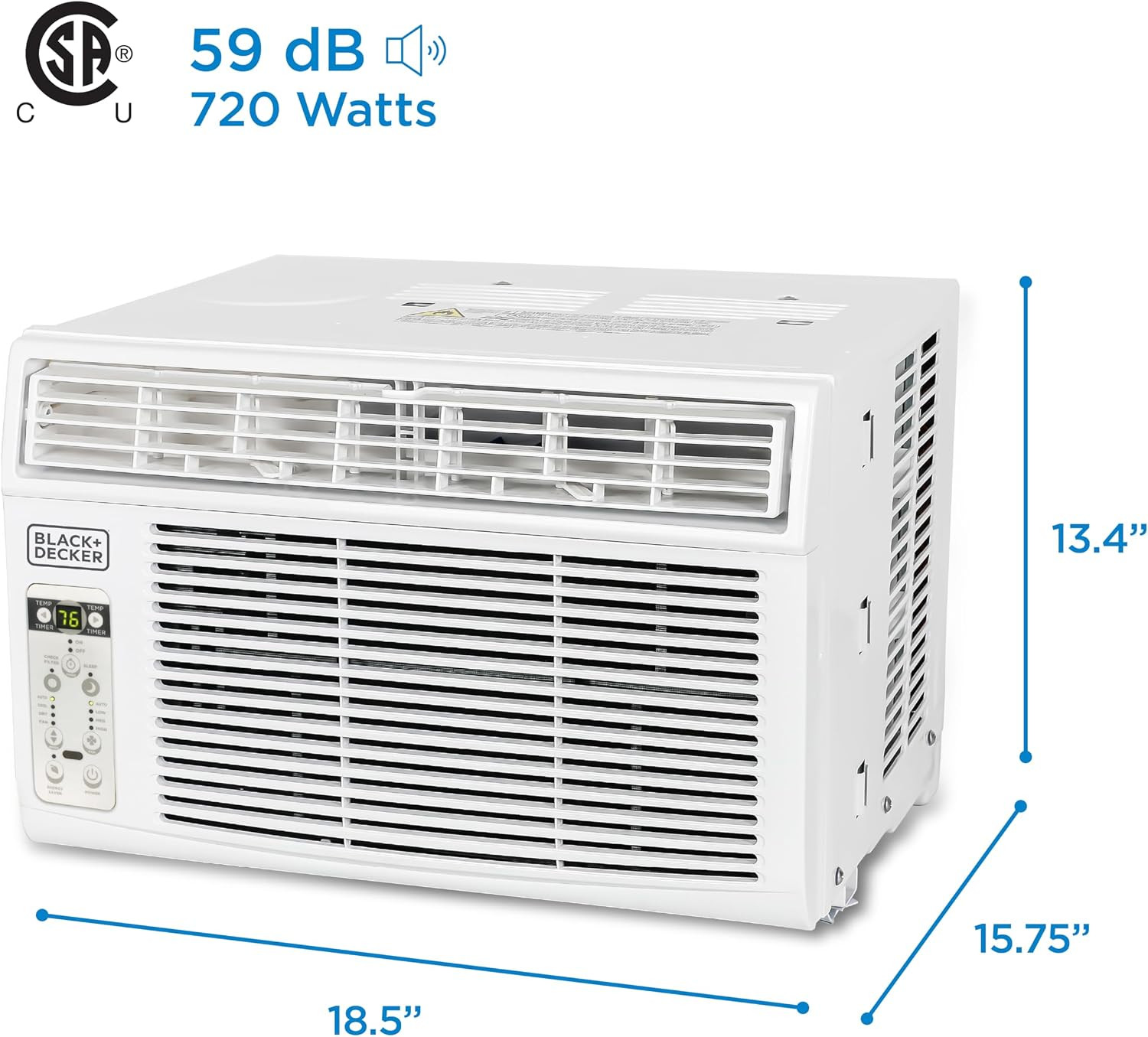 BLACK+DECKER Window Air Conditioner 8000 BTU, AC Window Unit Cools up to 350 Squ