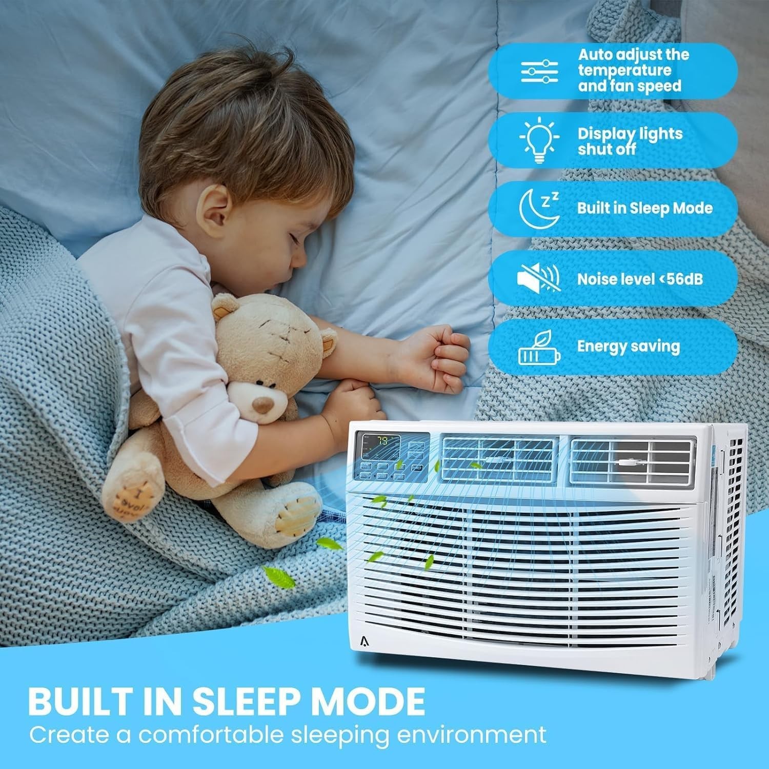 6000-12000 BTU Window Air Conditioner AC Unit w/without WiFi App Remote Control
