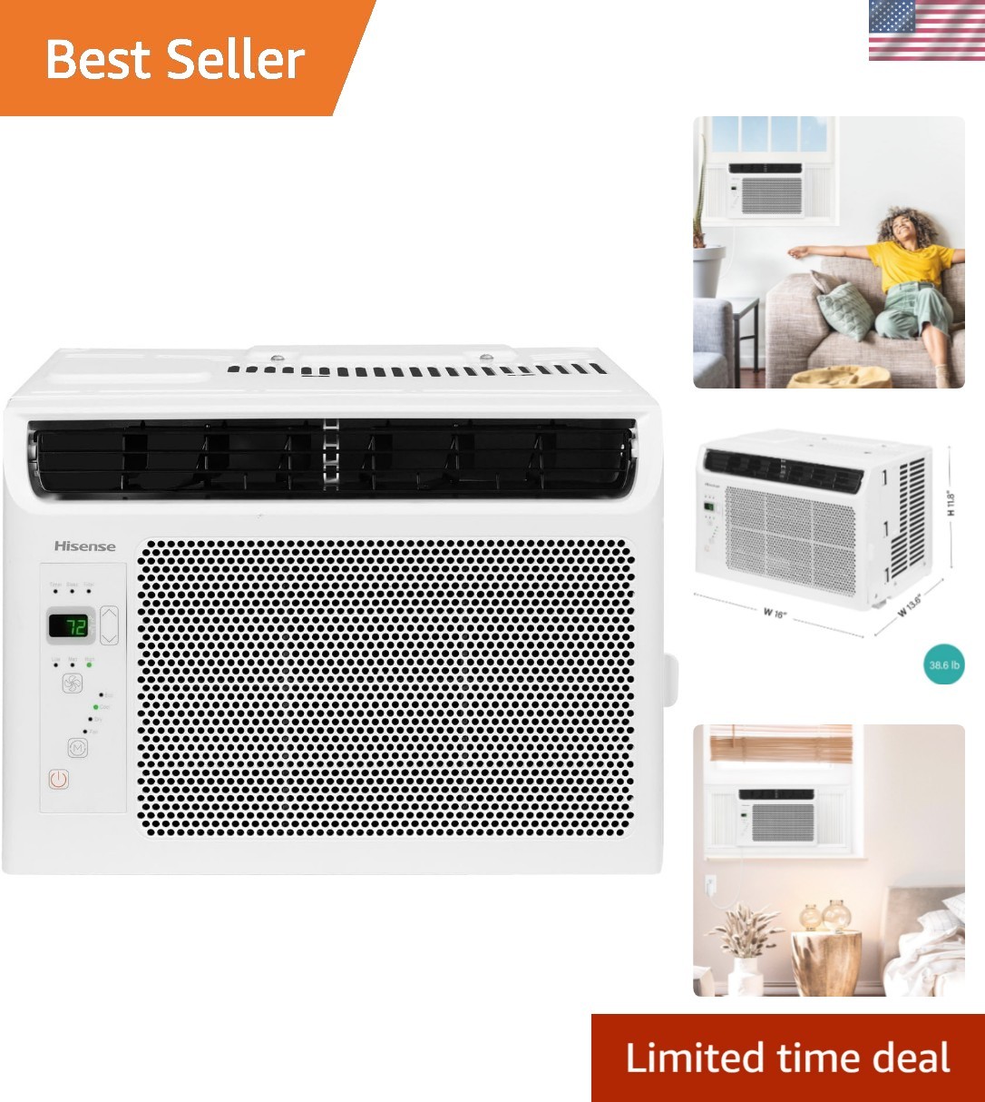 6000 BTU Window Air Conditioner Unit for Bedroom Garage Single Living Room, S…