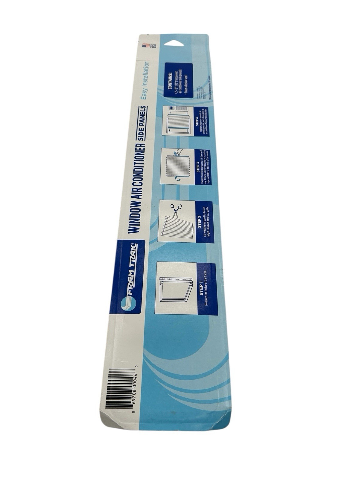 Fram Trak Adhesive Replacement Window Air Conditioner Side Panels, 19″ H x 12″ W