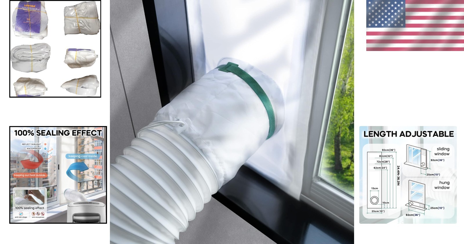 Adjustable Waterproof AC Window Seal Kit, 100% Sealing Effect – 10×24~36 Inch