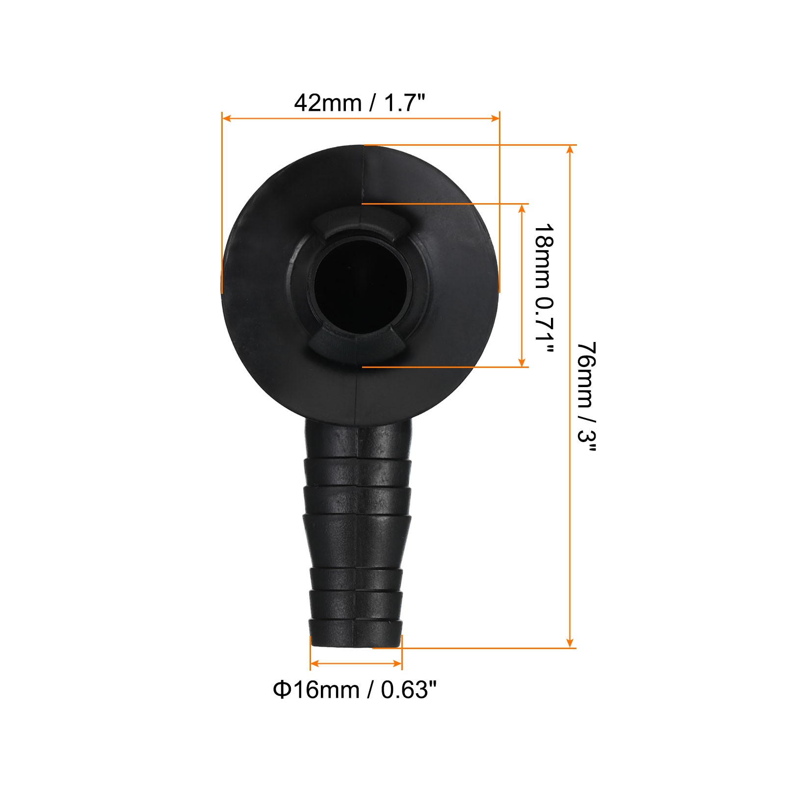 1pcs 20mm Air Conditioner Drain Hose Connector with Clamp, Black Style 8