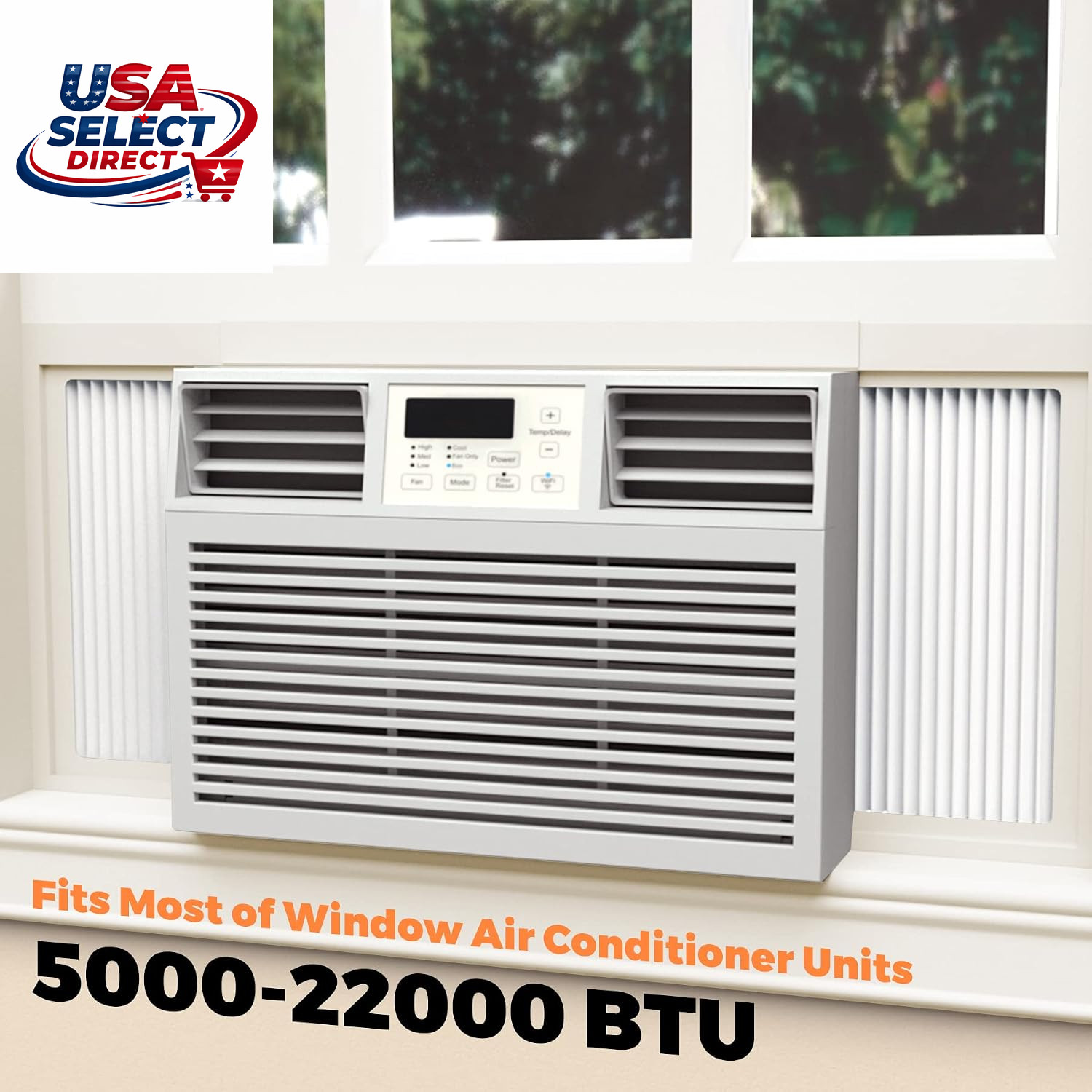Window AC Side Panels Insulation Kit, Adjustable 17″ H x 10″ W, 2 Pack