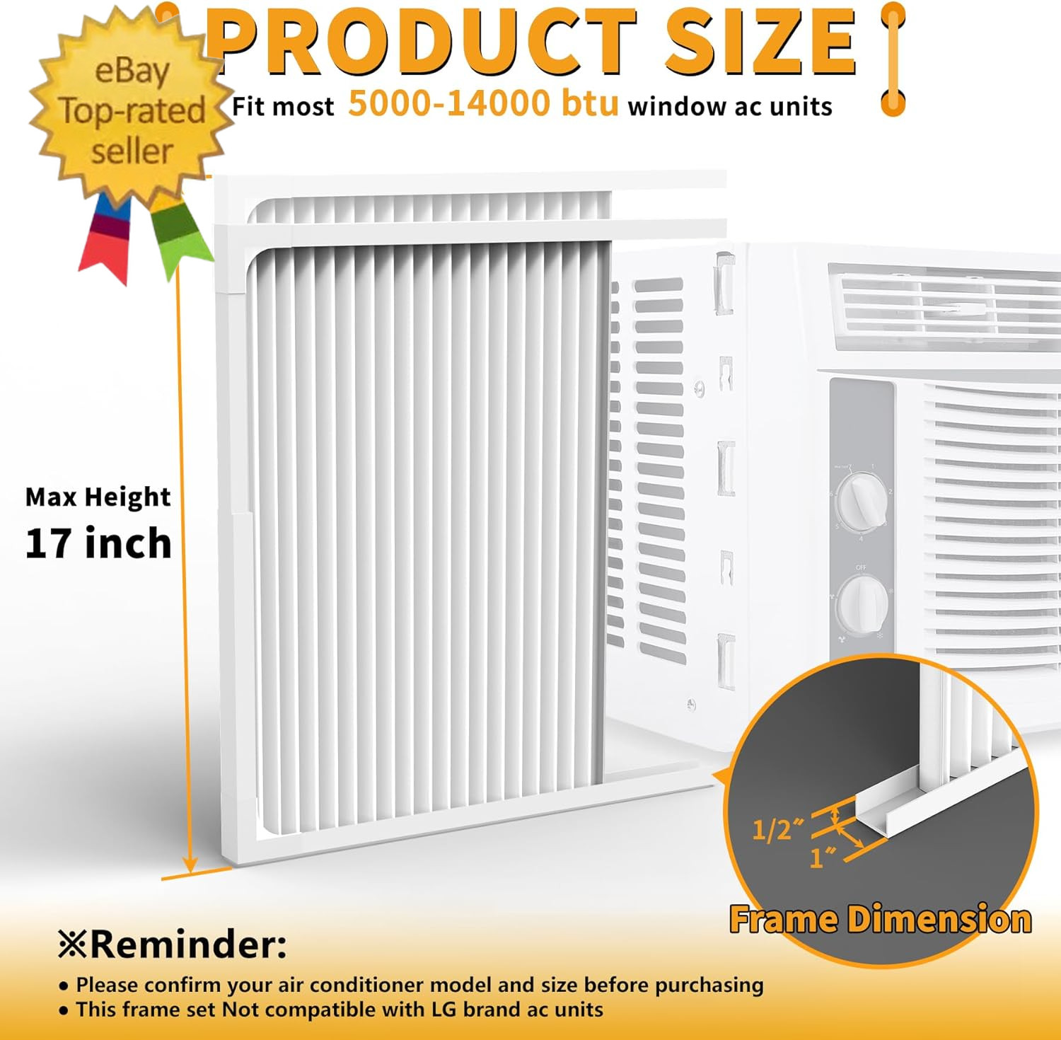Adjustable Window Air Conditioner Side Panels and Frame Set,Extra Wide Window AC