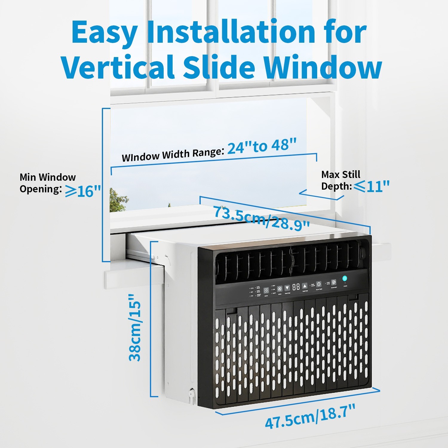 U-Shaped Window Air Conditioner 12000 BTU-6300DOE Window AC Unit Quiet 6 Modes