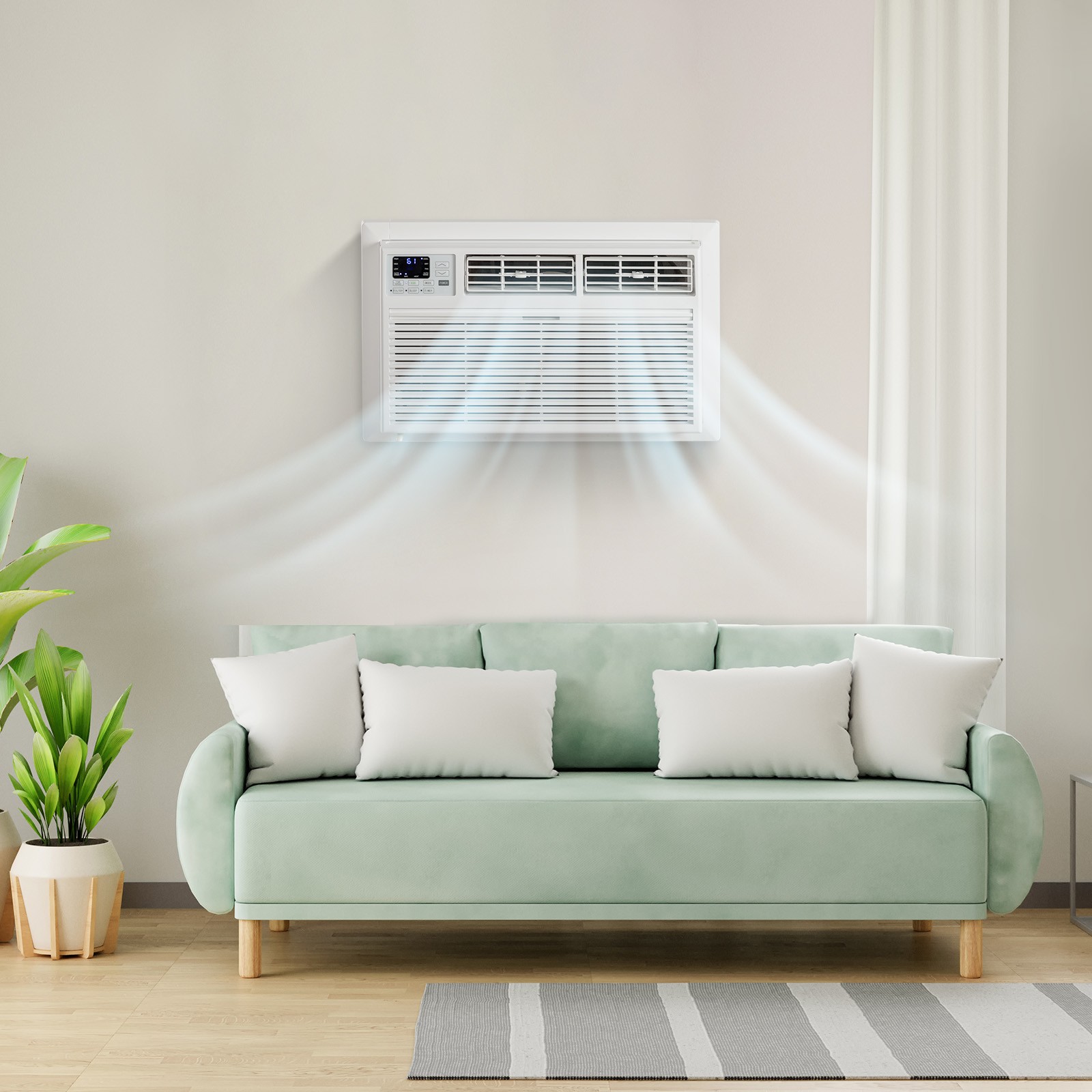 10000 BTU 230-Volt Through-the-Wall Air Conditioner W/ Heat Remote &APP Control