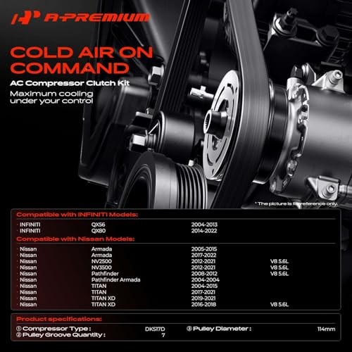 Air Conditioner AC Compressor Clutch Kit Compatible with Nissan Pathfinder