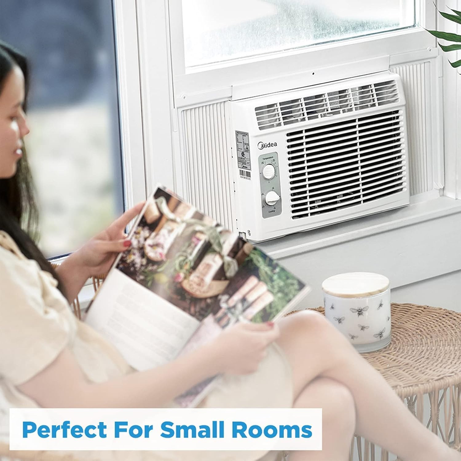 Midea ,000 BTU Easycool Small Window Air Conditioner – Cool up to 150 Sq. Ft. wi