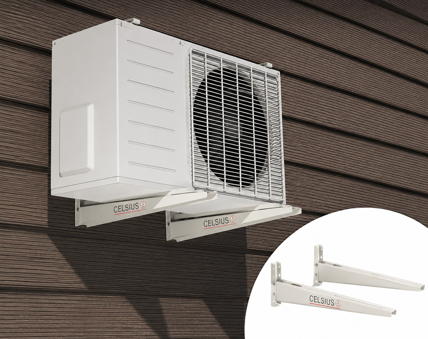 AC Outdoor Unit Wall Mount Bracket Heavy Duty 150KG to 200KG Size 450x450mm