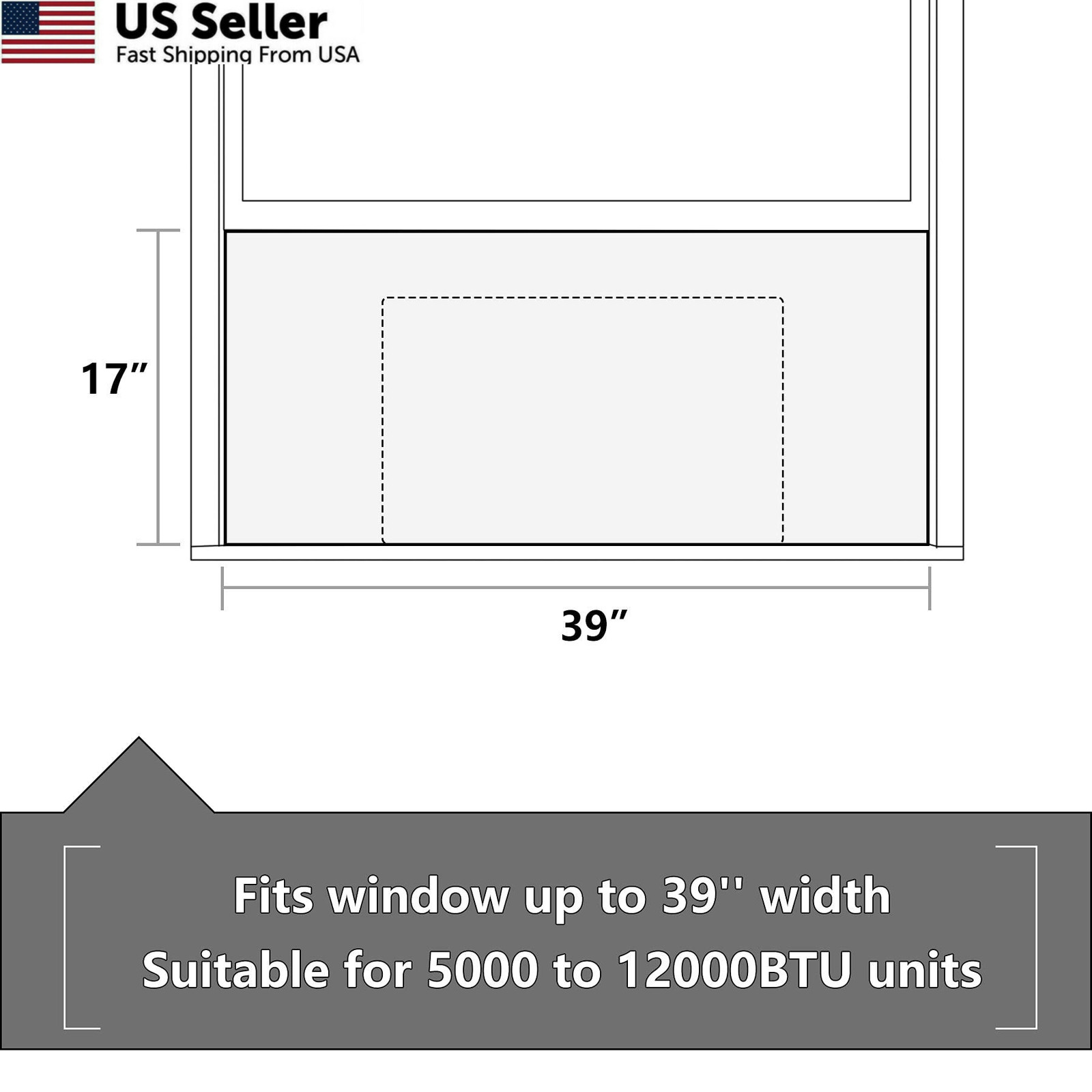 BJADE’S Window Air Conditioner Side Insulated Foam 1 Count (Pack of 1), White