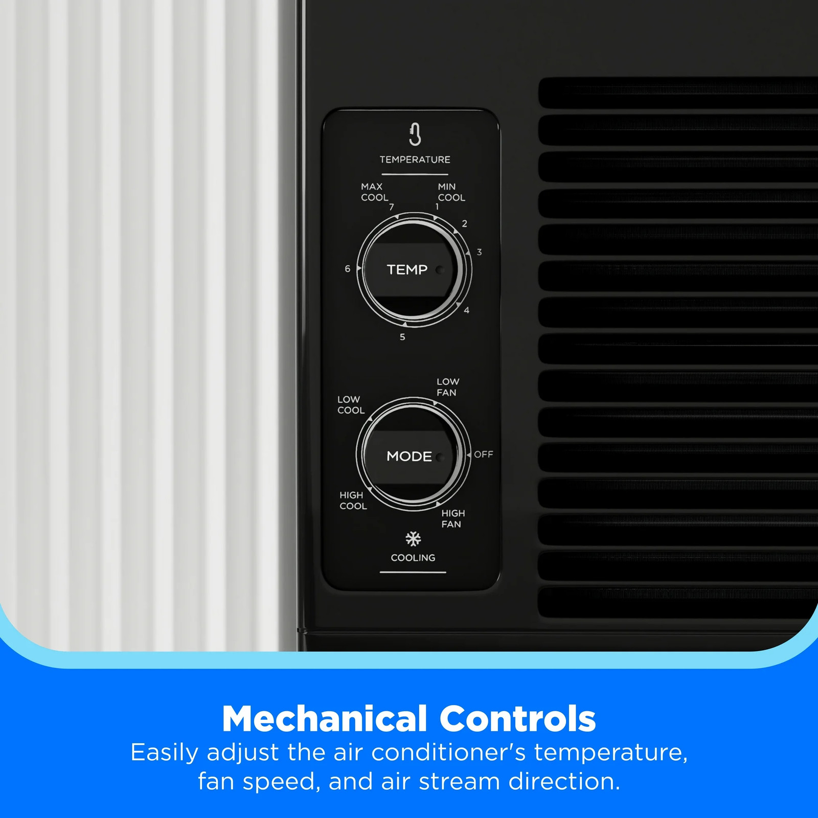 Midea MAW05M1WBL-N 5,000 BTU Mechanical Window Air Conditioner, 150 Sq Ft, Black