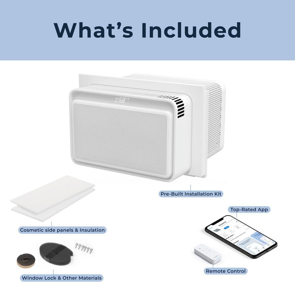 Windmill 6,000 BTU Quiet Smart Window Air Conditioner, Wi-Fi/Remote, 250 sq ft