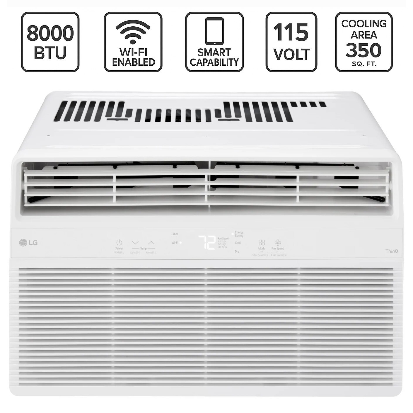 LG LW8024RSM 8000 BTU Smart Wi-Fi Window Air Conditioner – App & Remote Control