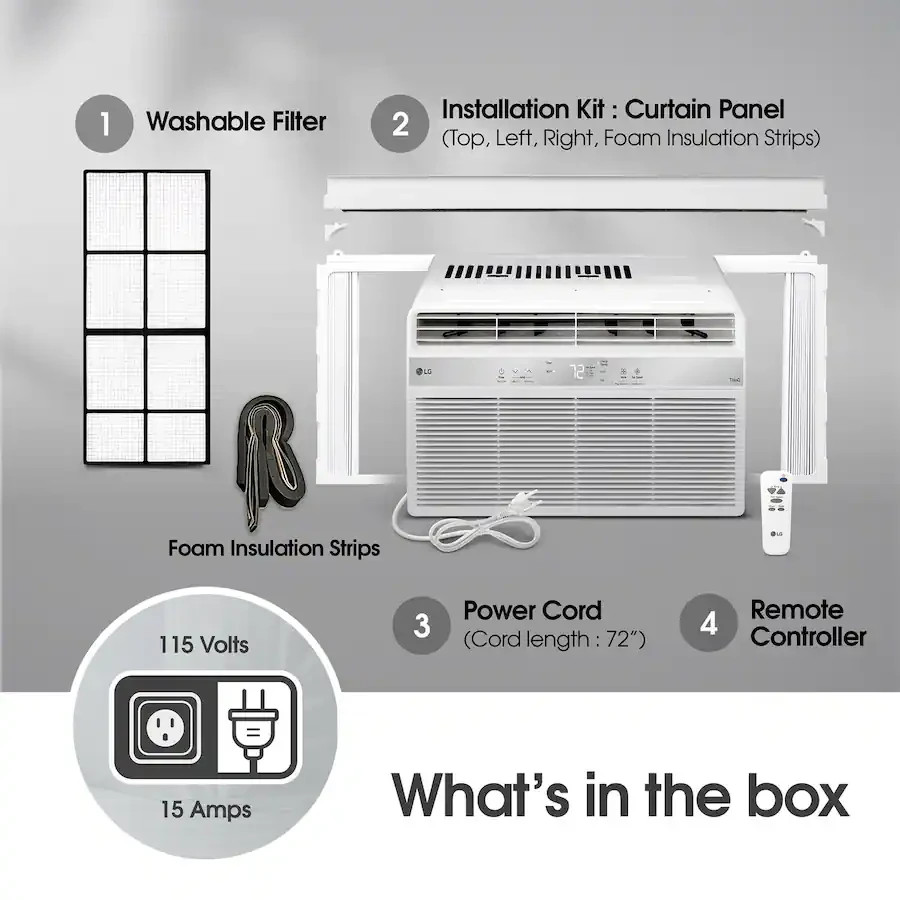 LG LW8024RSM 8000 BTU Smart Wi-Fi Window Air Conditioner w/ Remote