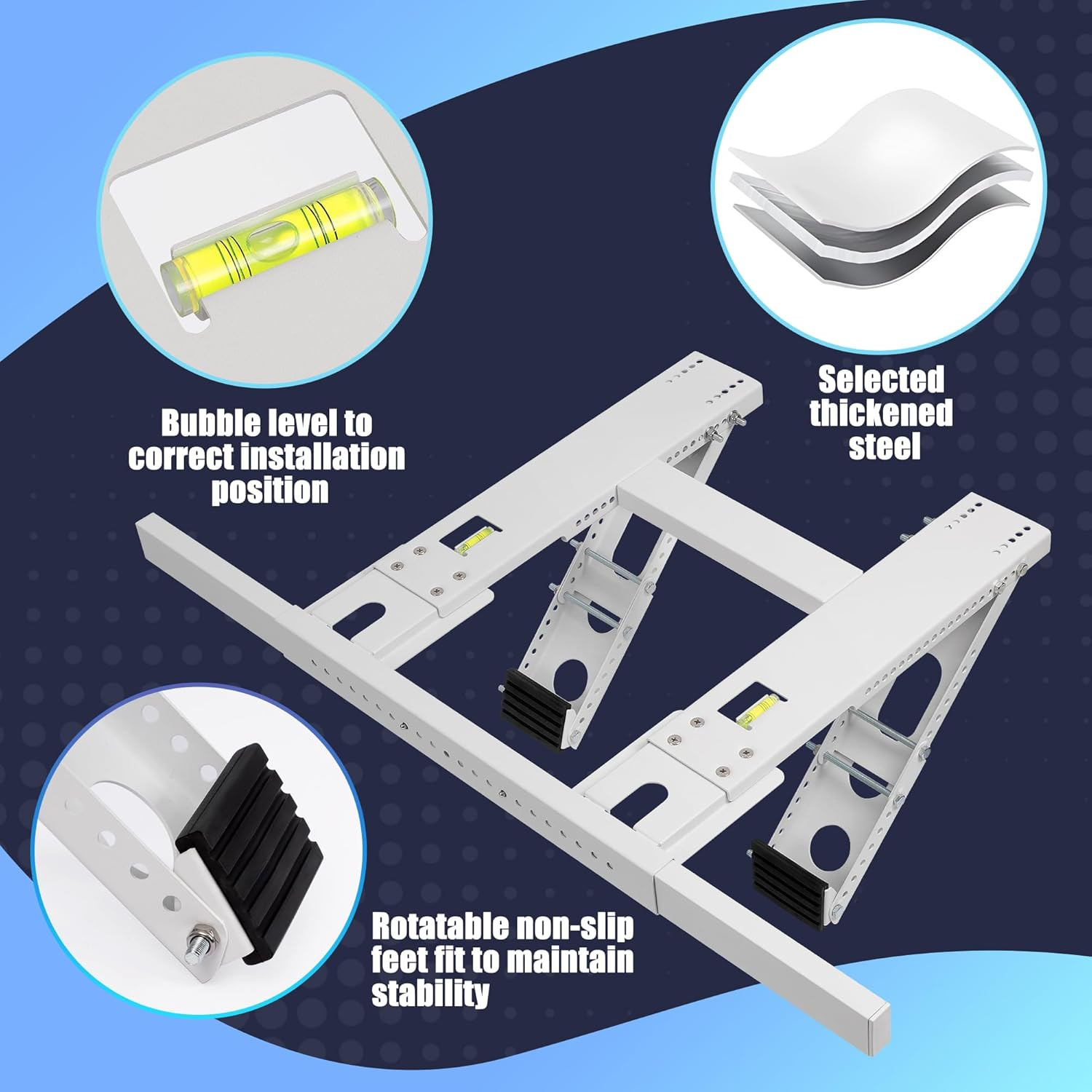 No Drill Window AC Bracket, Heavy-Duty Air Conditioner Bracket Holds 220Lbs | Fi
