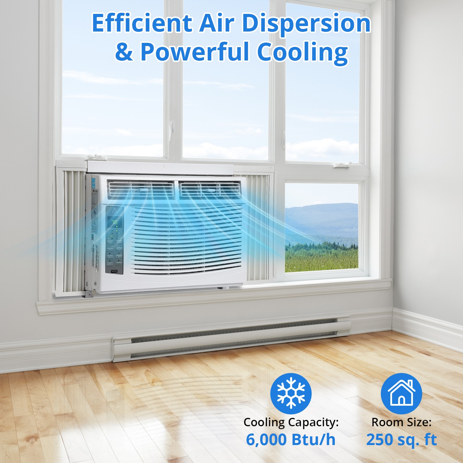6000BTU Smart Window Air Conditioner WiFi/Remote/Timer Air Conditioner 115V/60Hz