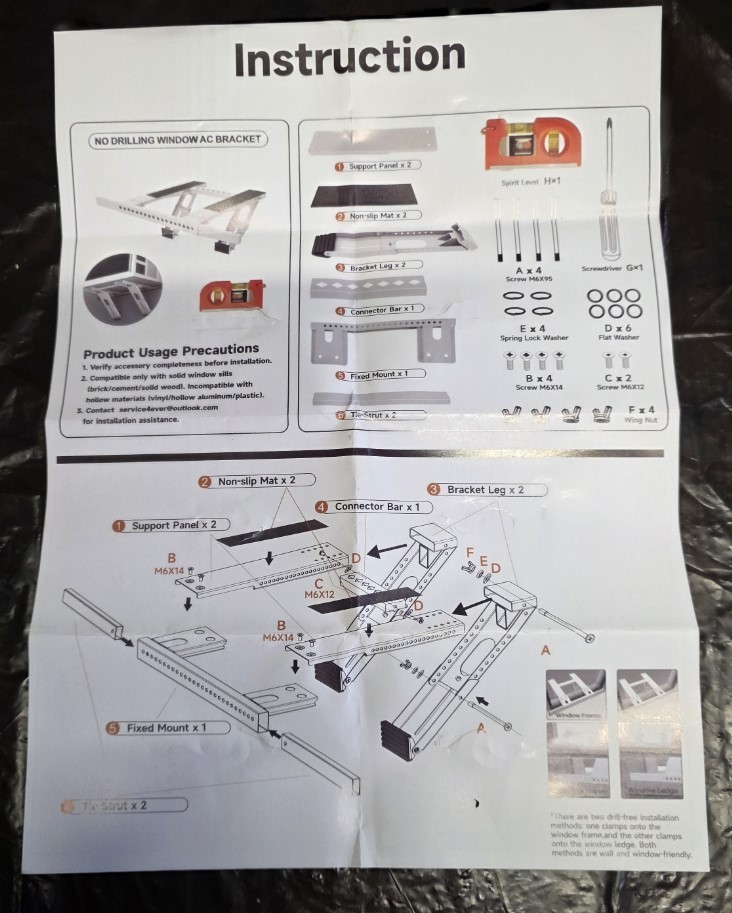WEETALL Air Conditioner Support Bracket No Drill: Heavy Duty 350lbs, Adjustable